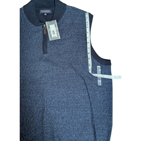 Men's Roundtree & Yorke Big Man Size XL Tall  1/4 Zip Sweater Vest NWT Blue - Picture 4 of 7